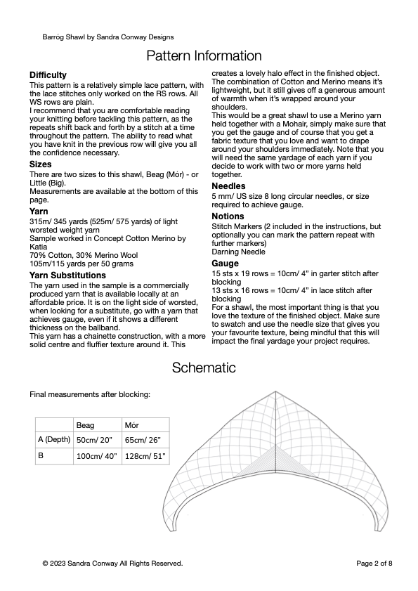 Barróg Shawl Pattern